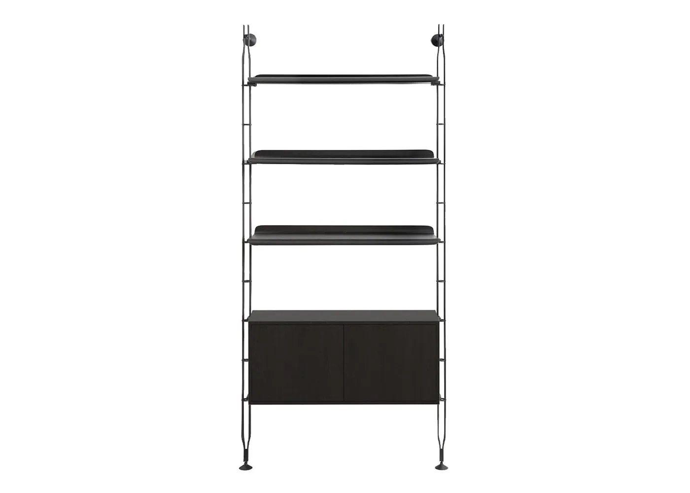 Kartell Adam Wood Bookshelf 3 Shelves 1 Cupboard Ash Black 1