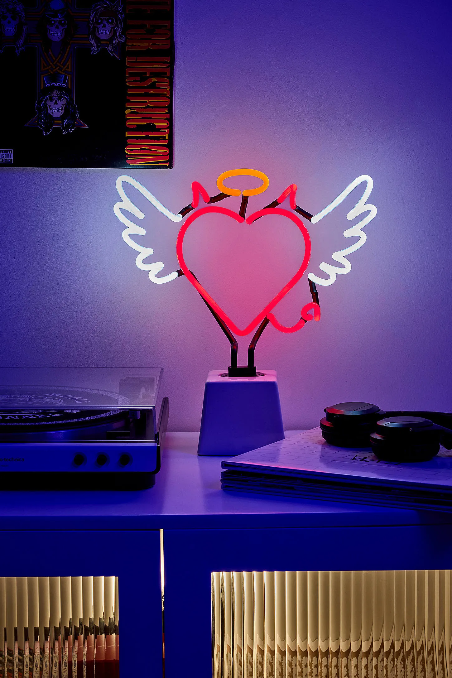 Angel & Devil Ceramic Base Glass Neon Lamp ALL
