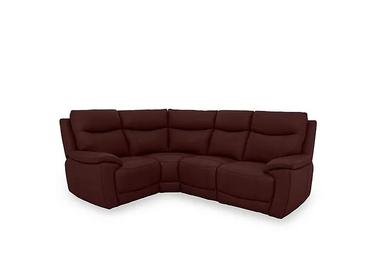 Sloane Leather Small Left Hand Facing Corner Sofa - Ruby