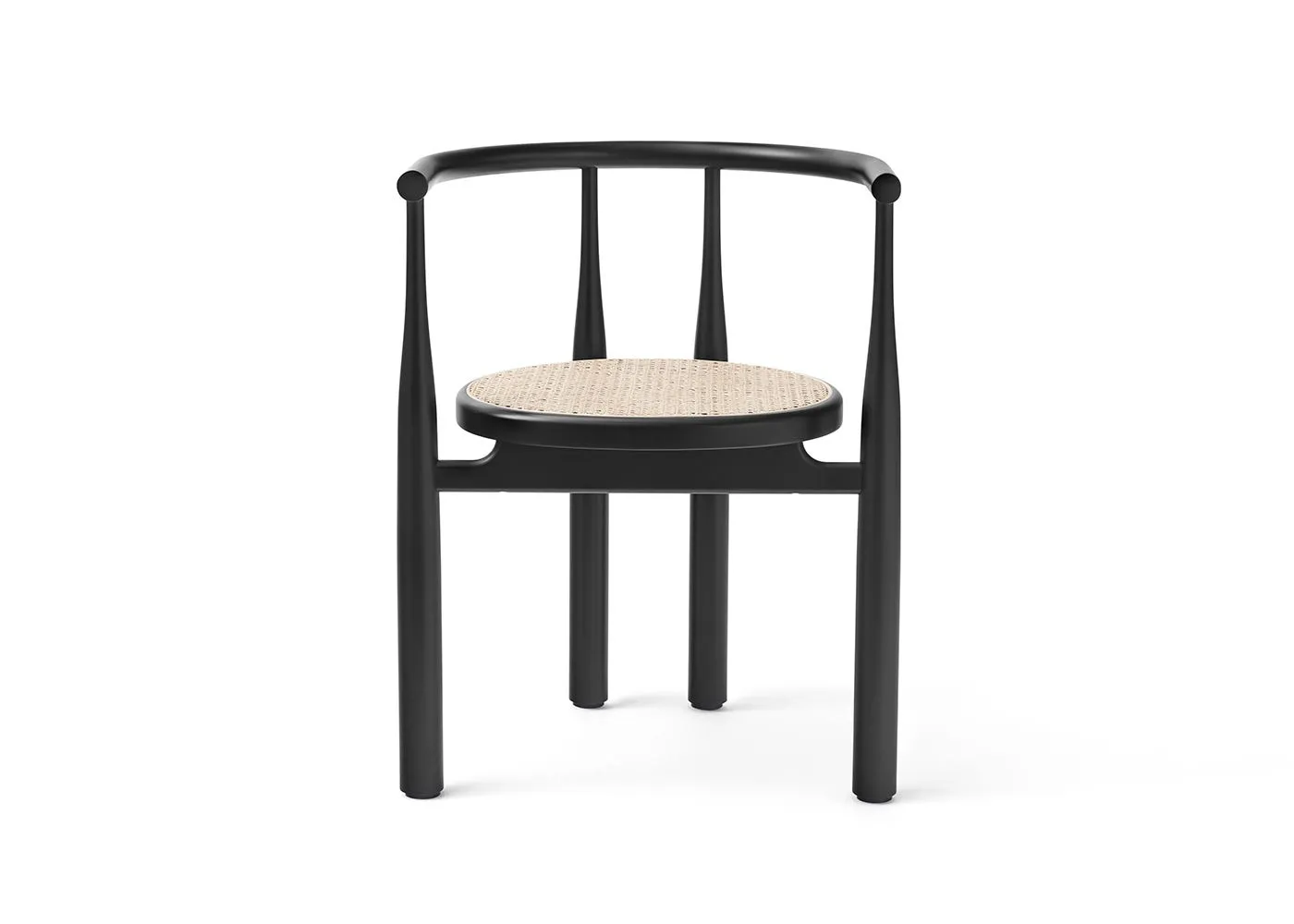 New Works Bukowski Chair French Cane Black Lacquer