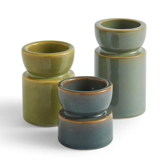 Set of 3 Taper Tealight Candle Holders 3