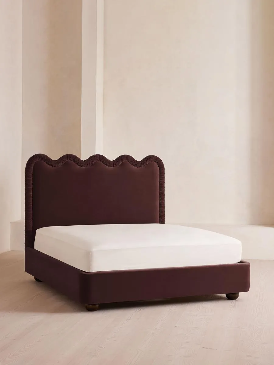 Tristan Bed, Super King, Velvet, Aubergine
