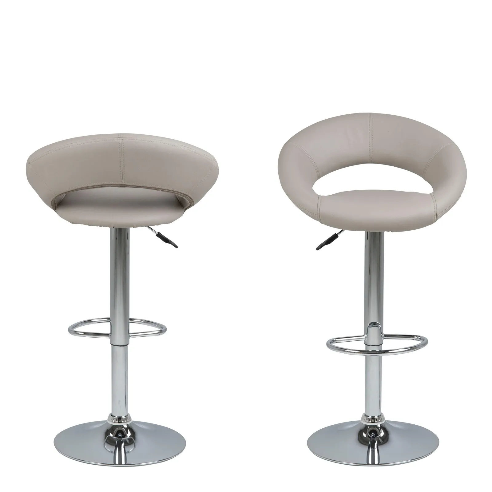 Furniture To Go Plump Light Grey Swivel Bar Stool with Open Back 2
