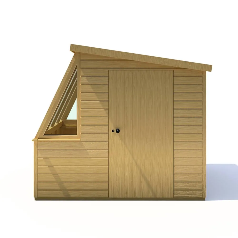 Shires Iceni 8x8' Potting Shed Pre Hung Doors with Opening Glass Side Window in Brown 2