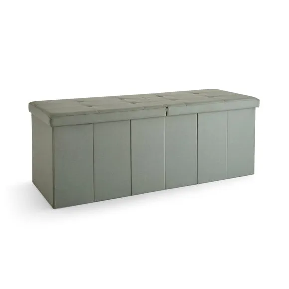 Faux Linen Bed Ottoman 3