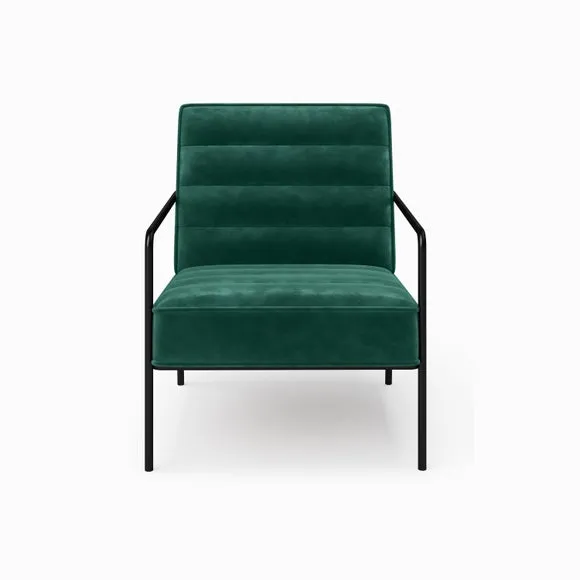 Bookham Velvet Metal Arm Accent Chair 4