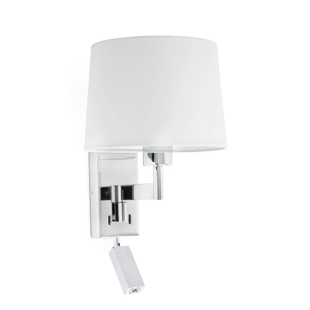 Netlighting Artis 1 Light Indoor Reading Wall Light Chrome Shade Not Included E27 in Grey 2