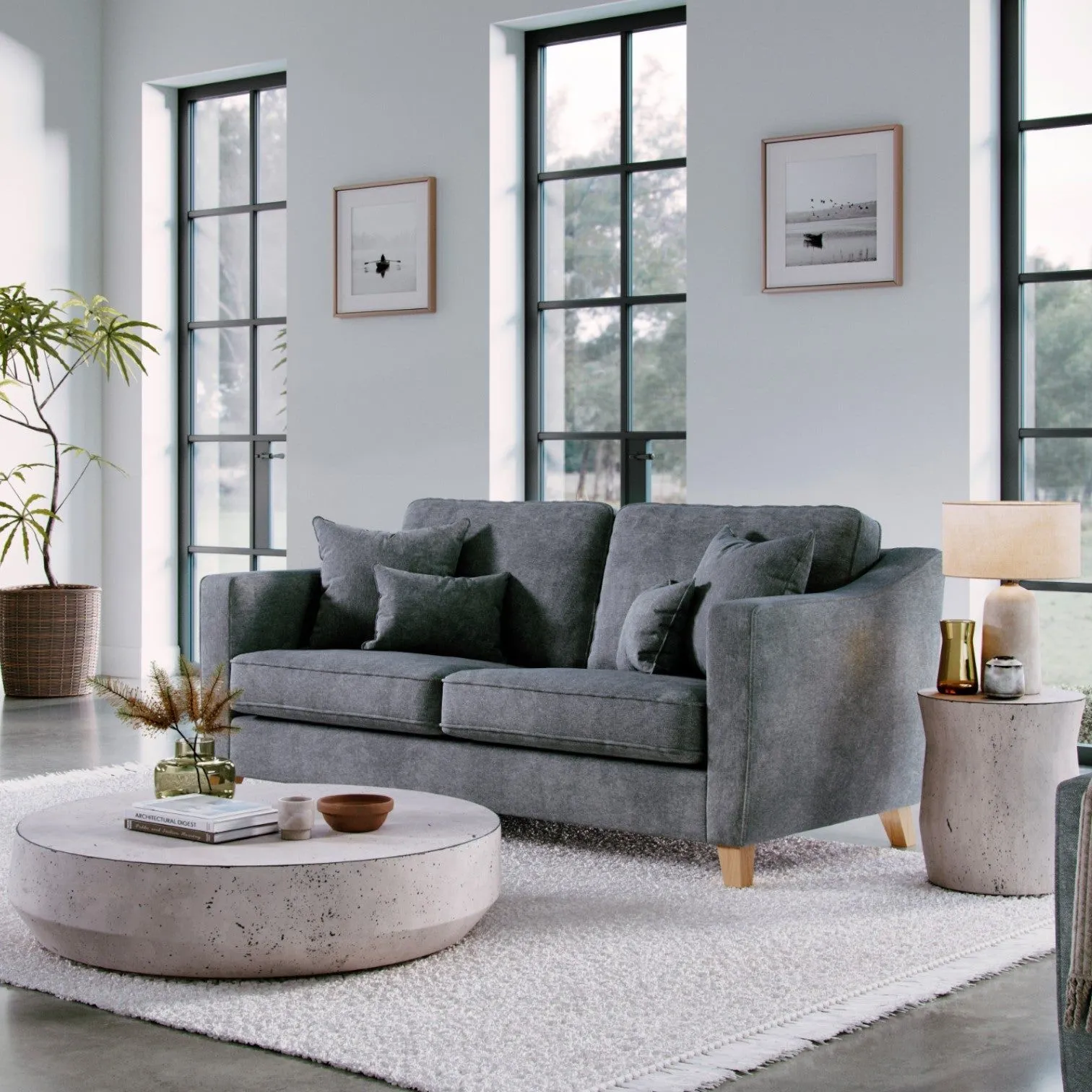 The Great Sofa Company Jackson 3 Seater Chenille Sofa in Grey 1