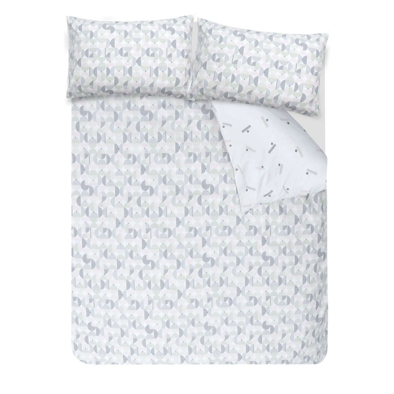 Smart Living Printed Reversible Circle Geo Duvet Cover With Pillowcases in Blue 3