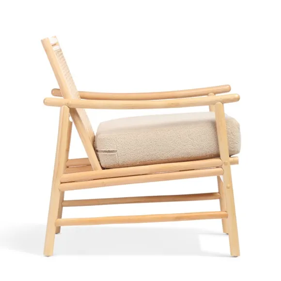 Desser Borneo Rattan Chair with Boucle Cushion 5