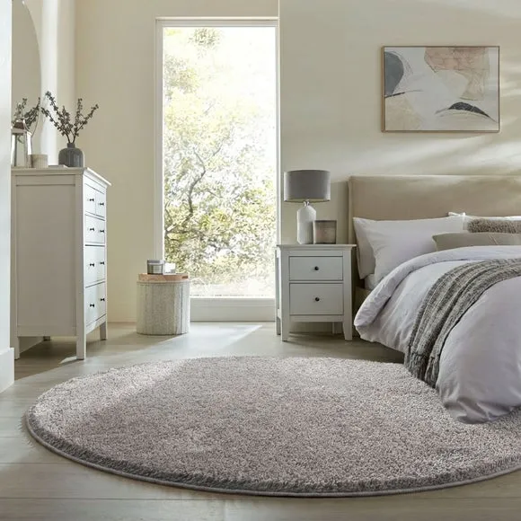 Sheen Shaggy Round Rug 1