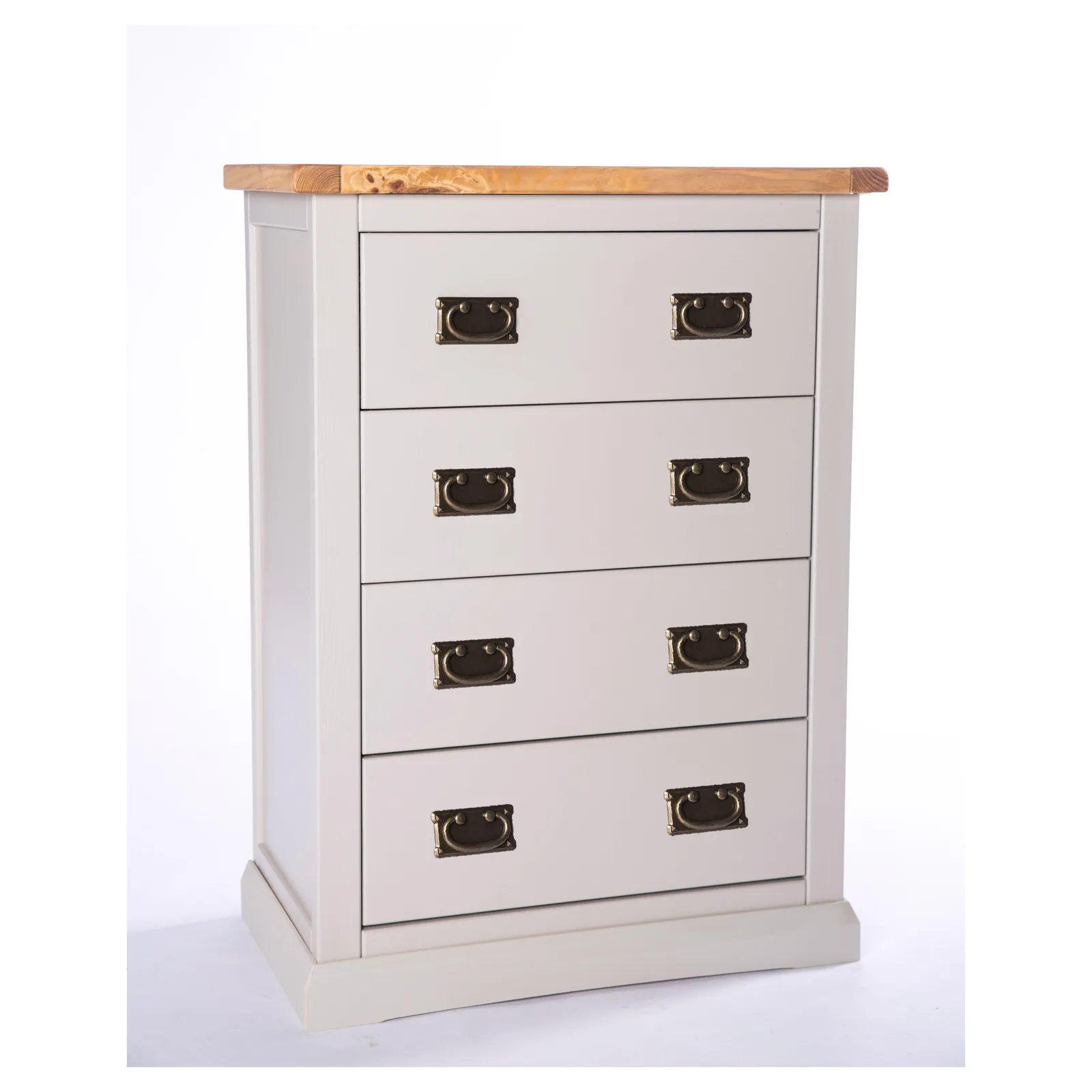 Cabinet Bits Loreo 4 Drawer Chest of Drawers Bras Drop Handle in Light Grey 2