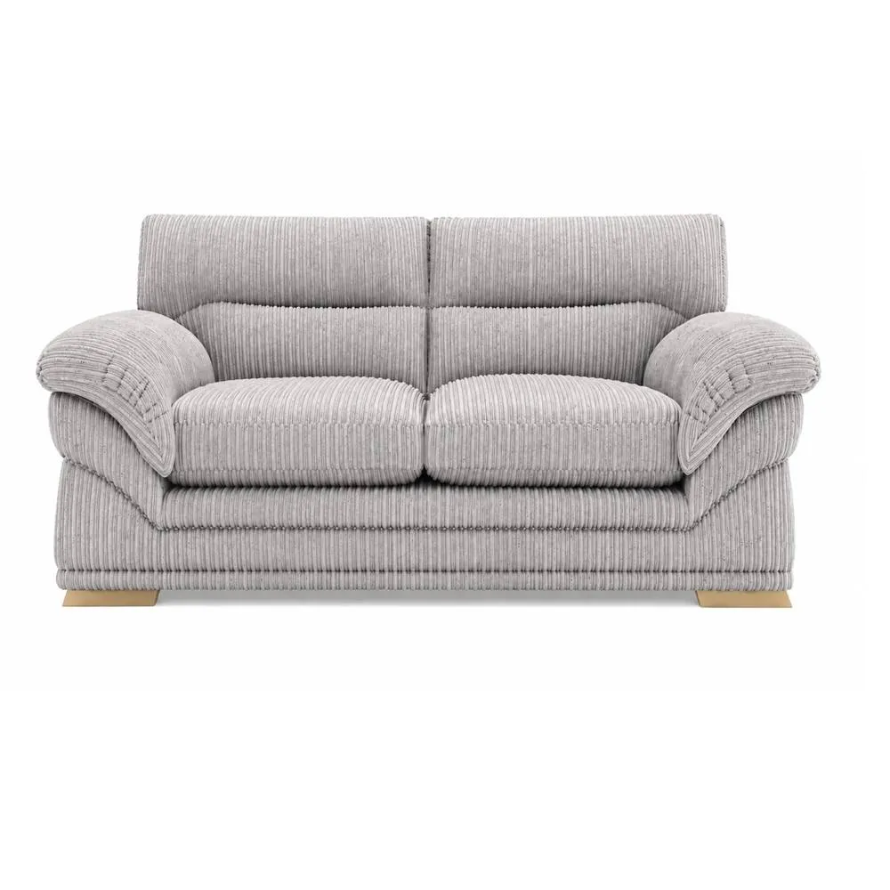 Bliss Furniture Amalfi 2 Seater Claude Sofa Modern Plush Fabric in Silver