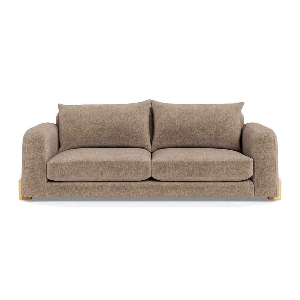 Heal's Nuvola 4 Seater Sofa Boucle Velvet Rocky Natural Oak Feet 2