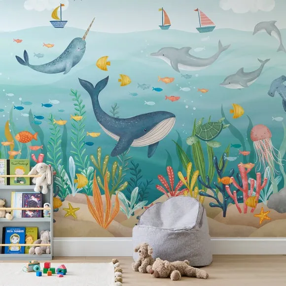 Kids Under the Sea Wall Mural 3