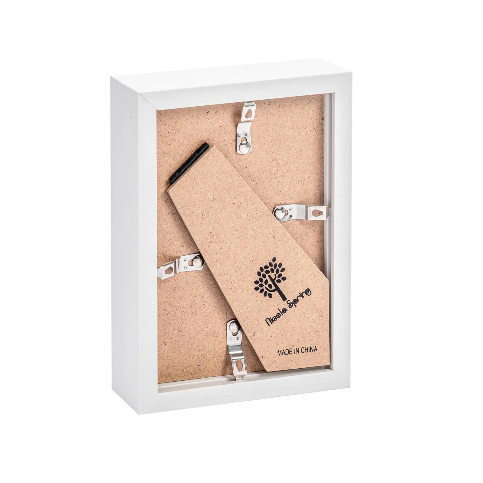 Nicola Spring 3D Box Photo Frame - 4" x 6" - White 5