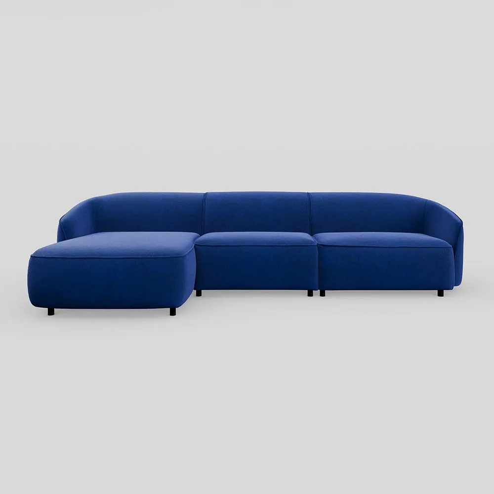 Heal's Aurelie Large Chaise Sofa LHF Smart Luxe Velvet Azure 1