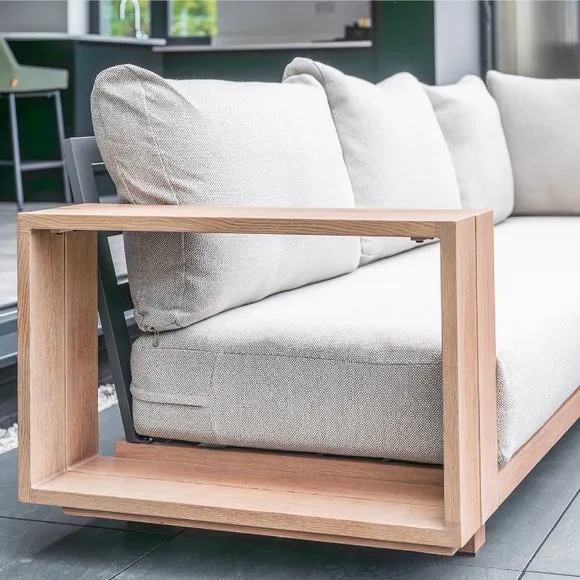 Norfolk Leisure Darlington Wood Look Aluminium Corner Set 2