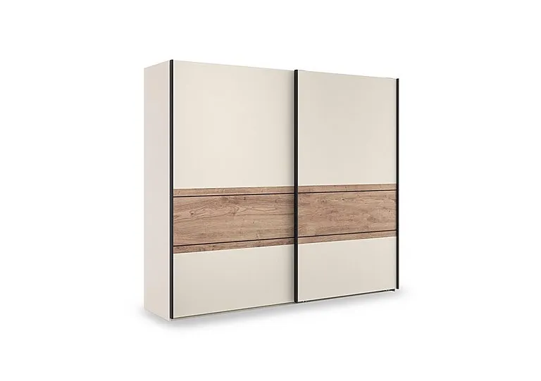 Tullio 250cm 2 Door Sliding Wardrobe with Nordic Oak Accent