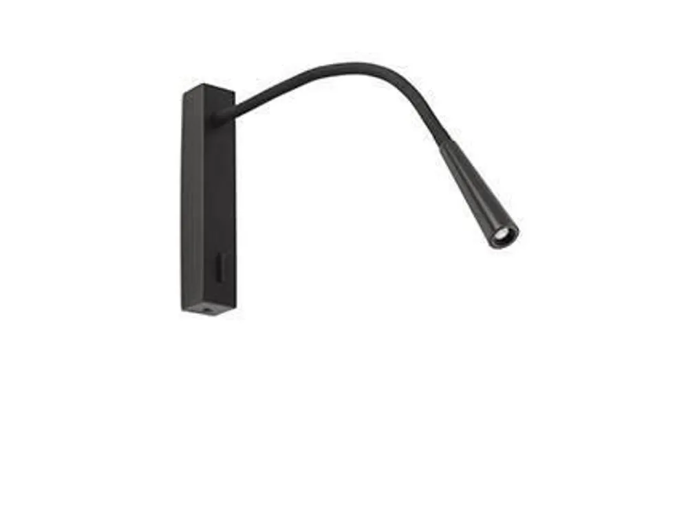 Netlighting Flin LED Adjustable Reading Light Black 3W 3000K