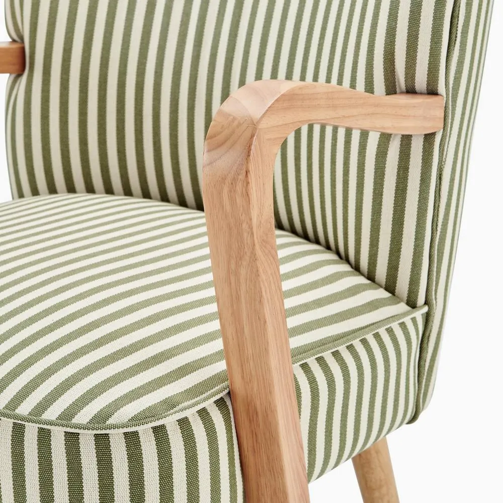 FurnitureboxUK Sylvie Accent Chair with Oak Effect Legs in Green 6