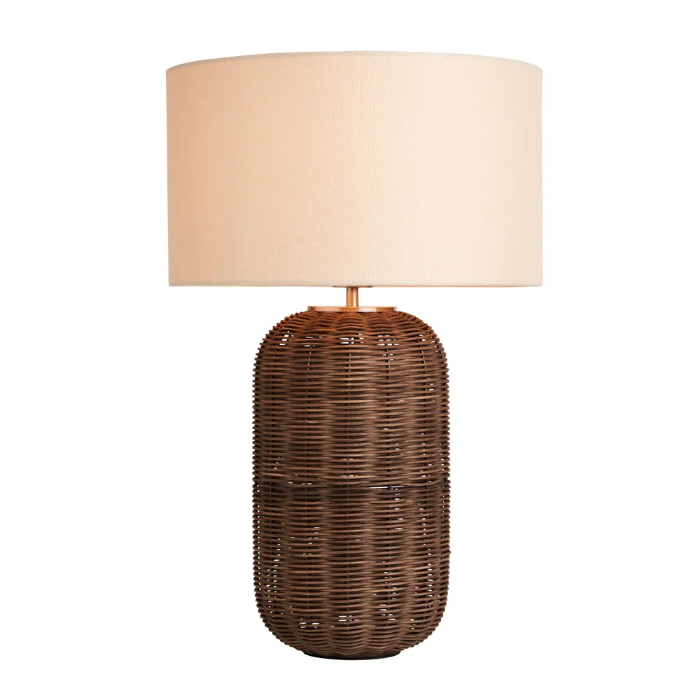 Garvey Large Rattan Table Lamp, Walnut
