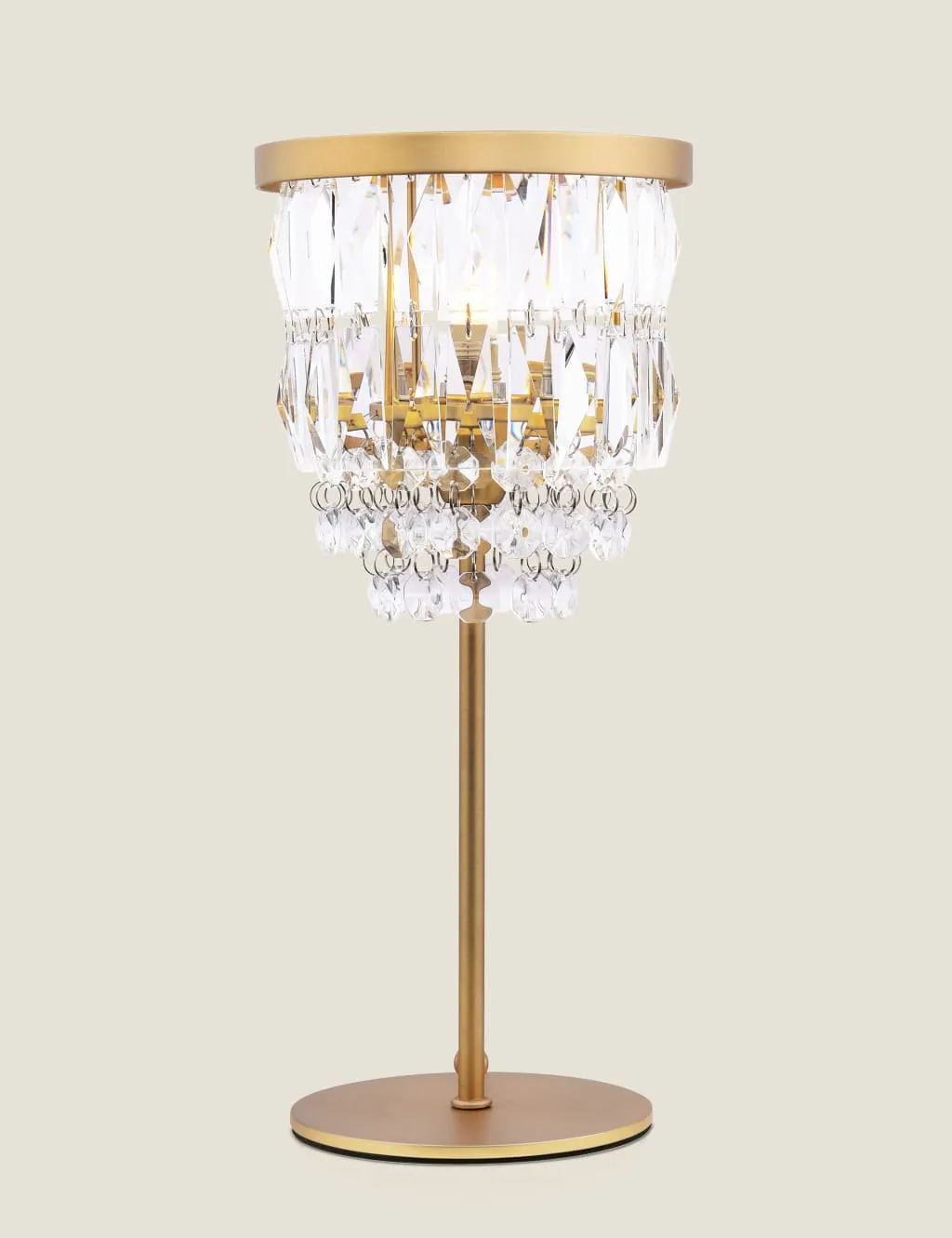 Laura Ashley Rhosill Faceted Glass Table Lamp Antique Brass