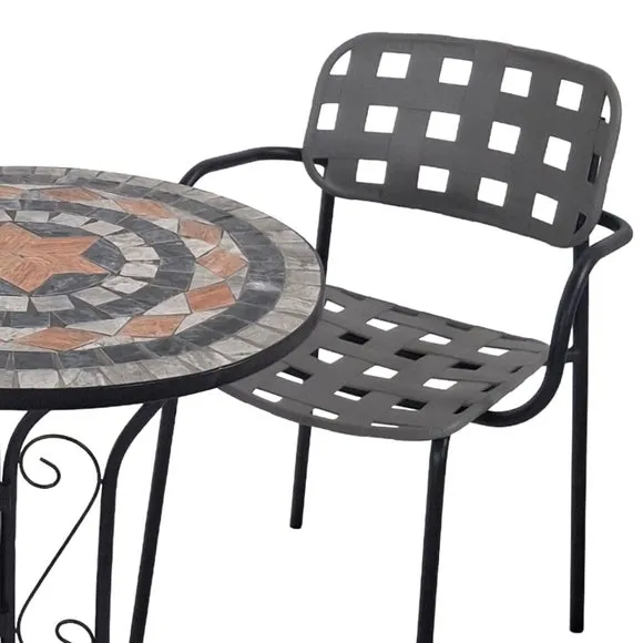 Newark Bistro Table with 2 Karin Armchairs 3