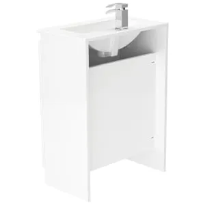 Newland White Slimline Basin Floorstanding Unit - 600mm 2