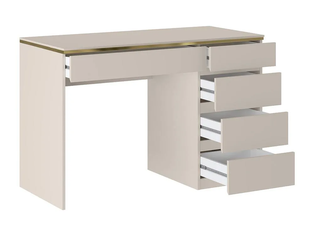 Vente-unique Desk - 5 Drawers - Beige & Gold - VUKIA 6