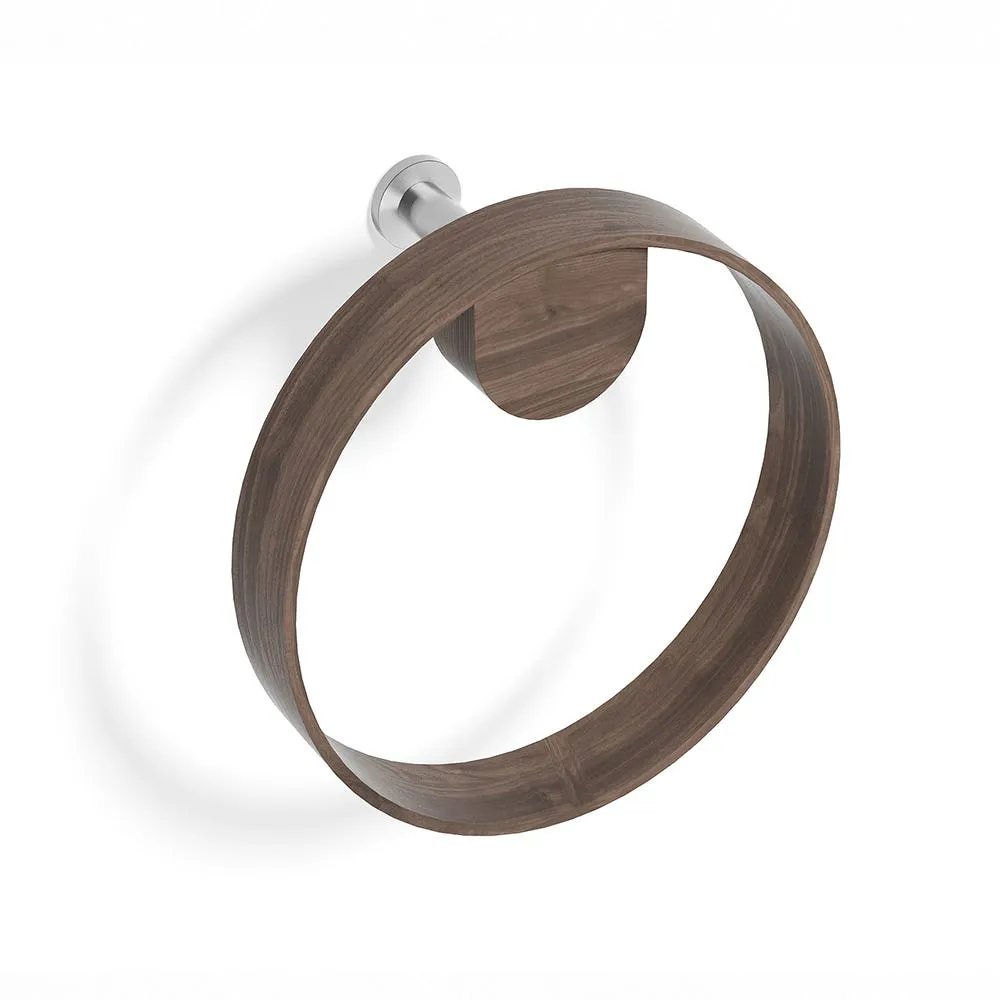 Wireworks Yoku Ring Towel Holder Walnut 2