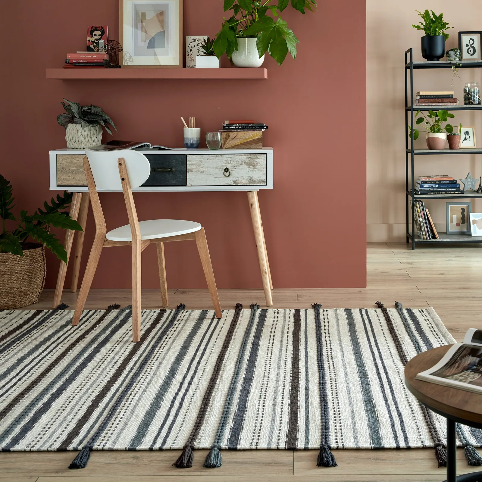 Rowan Stripe Rug Cream
