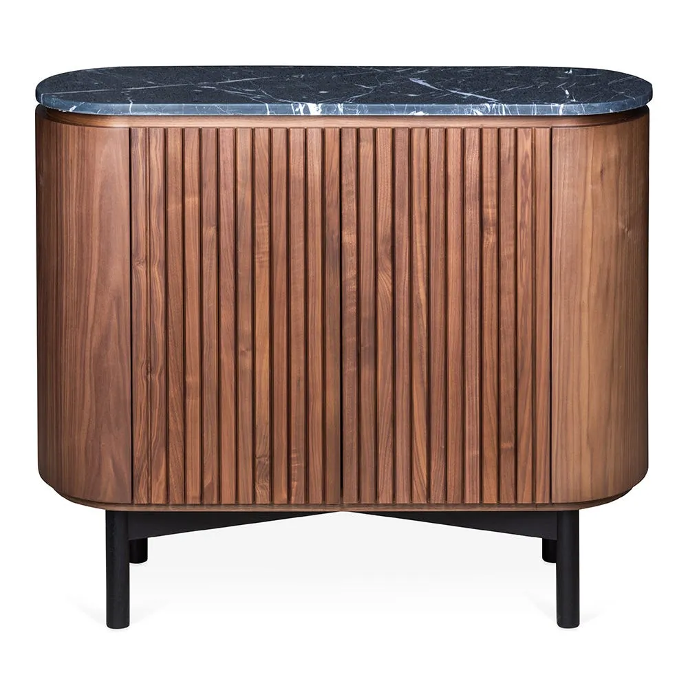 Heal's Remi Small Sideboard Walnut and Black Marble 2