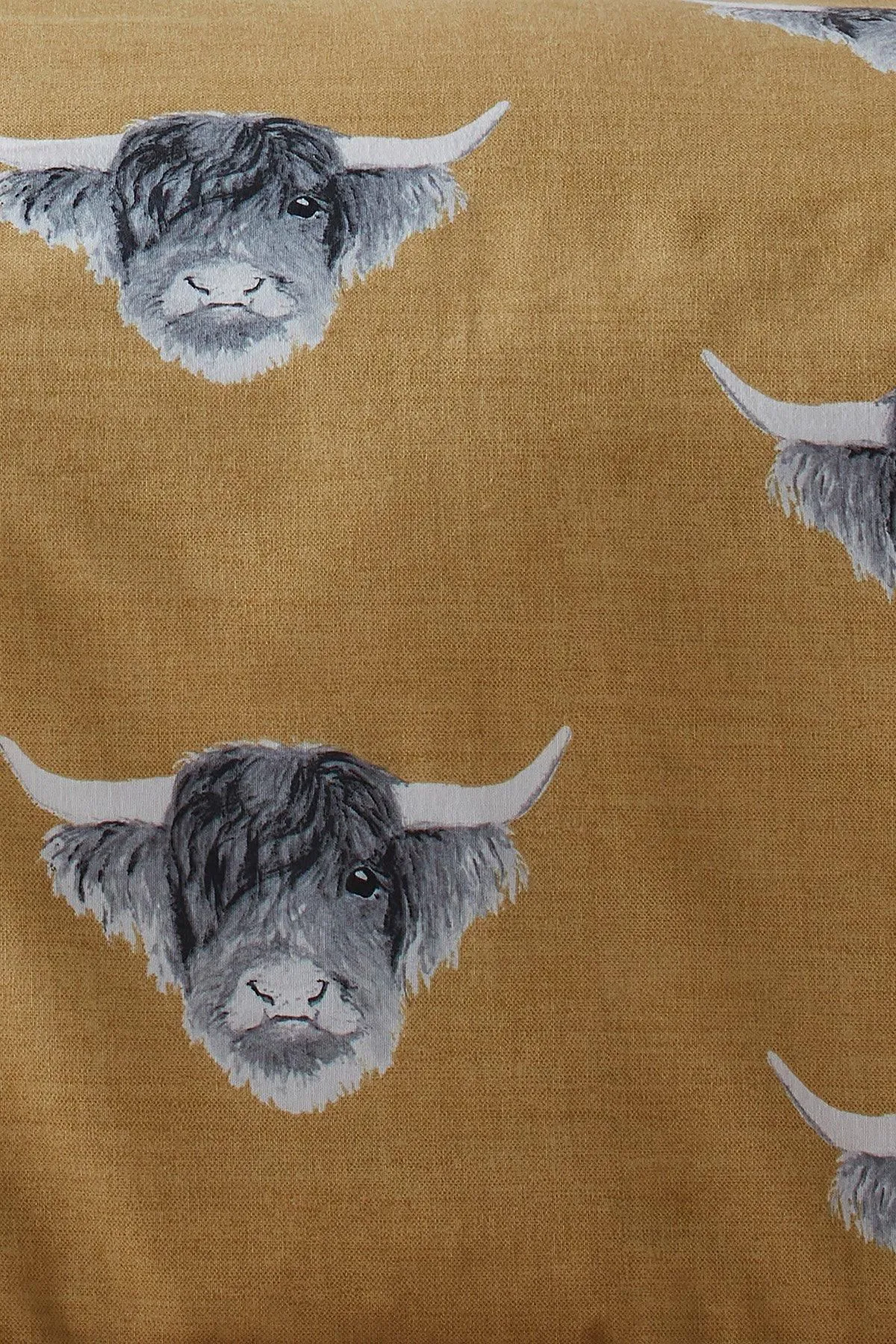 Fusion 'Highland Cow' Brushed Duvet Cover Set in Yellow 3