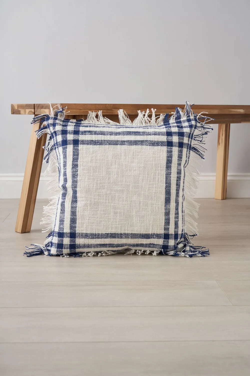 BHS Tula Check Cushion in Navy