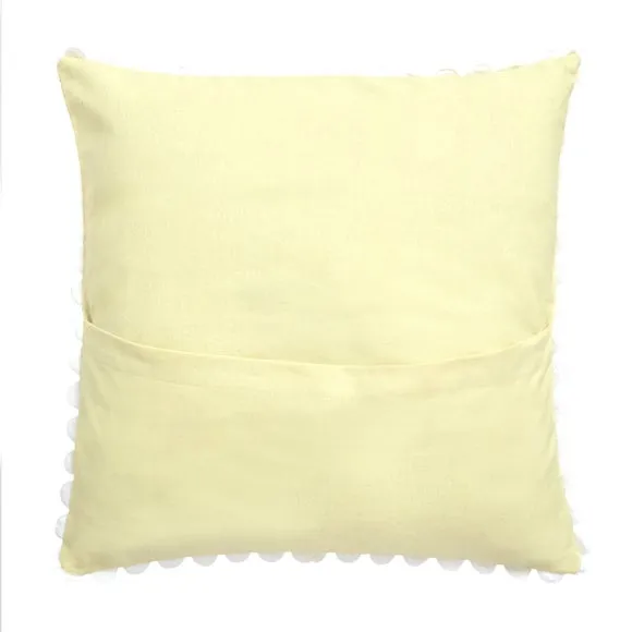 Ric Rac Trim Cotton Square Cushion Cover 4