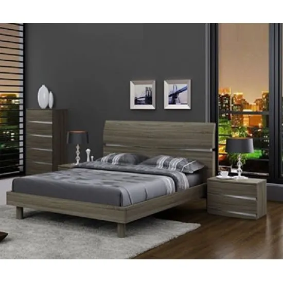 Janet Modern Wooden Effect Double Bed In Oak