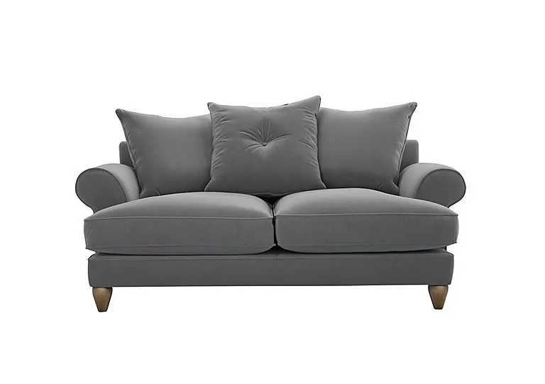 Bronwyn 2.5 Seater Fabric Scatter Back Fibre Fill Sofa With Washed Oak Feet - Koala Cub