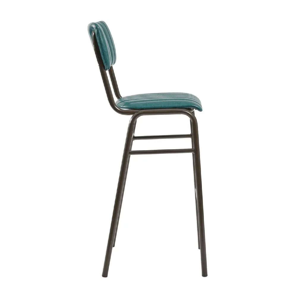 netfurniture Richmond Padded Industrial Style Bar Stool in Teal 3