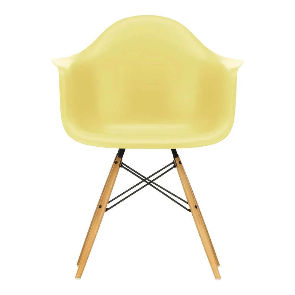 Vitra Eames DAW Armchair RE in Citron with 02 Golden Maple Base 05 Glides 1