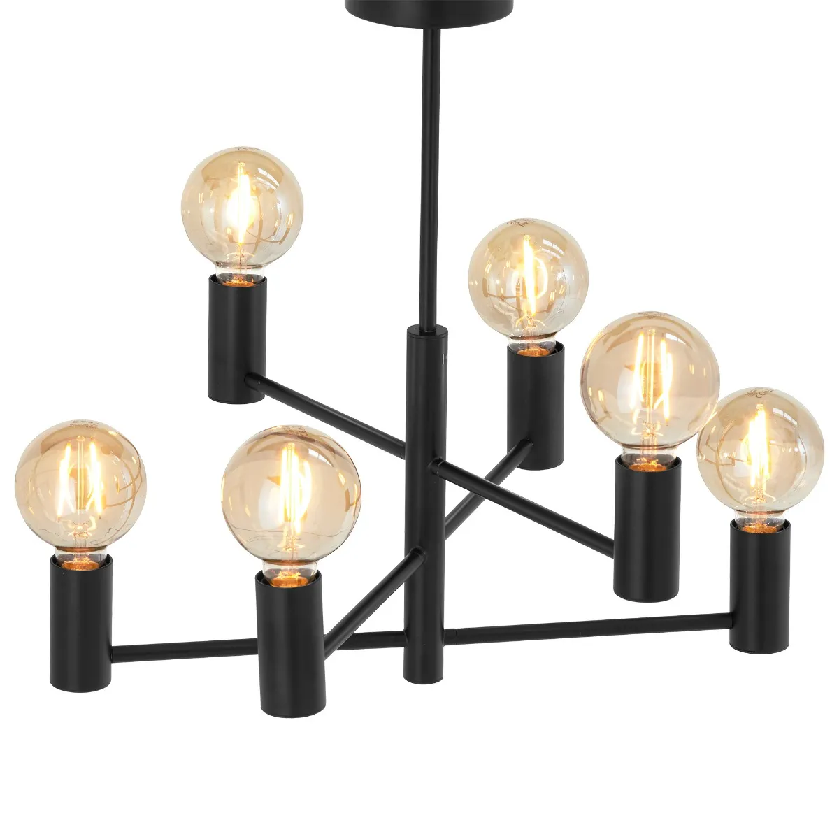 Black 6 Bulb Pendant Light Metal | Barker & Stonehouse 3