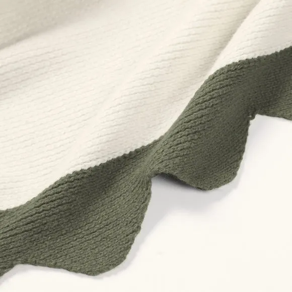 Scallop Border Knit Throw Blanket, 130cm x 180cm 5