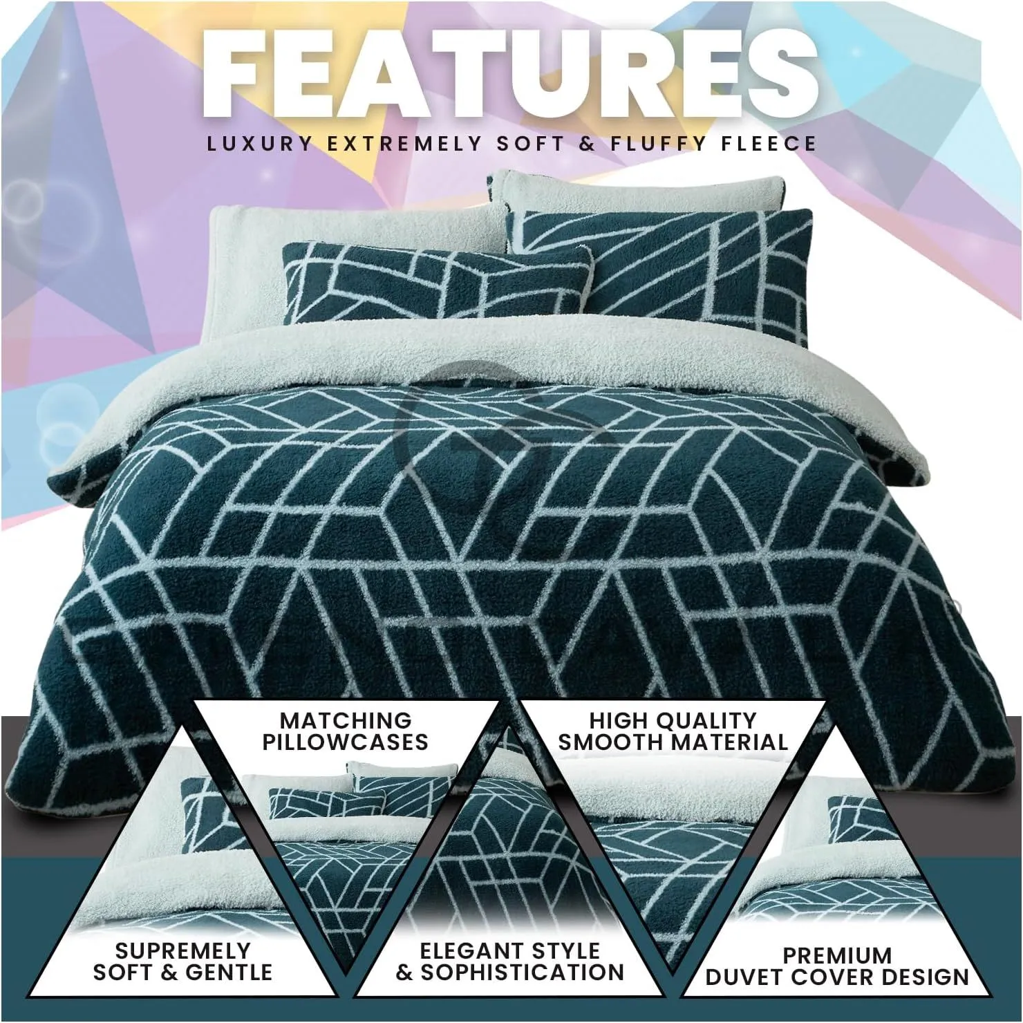 GAVENO CAVAILIA Ely Geo Printed Duvet Cover in Green 2
