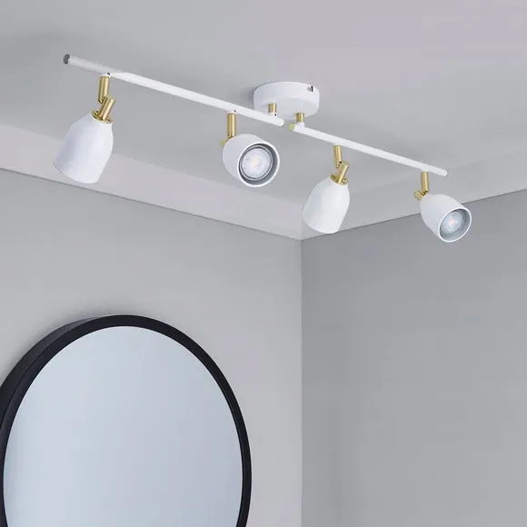 Clio 4 Light White Semi Flush Spotlight Bar 2