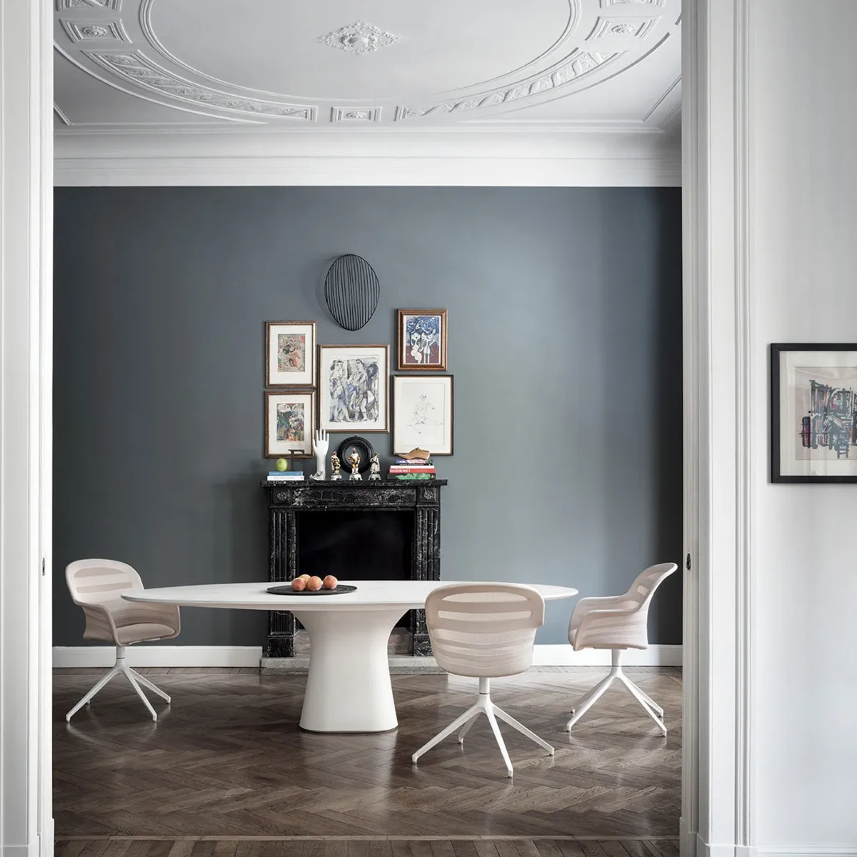 Bontempi Podium Dining Table 250X116X75Cm, Round, White Concrete | Barker & Stonehouse 3