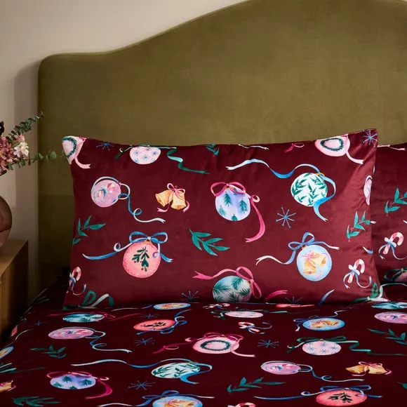 Baubles Velour Duvet Cover & Pillowcase Set 5