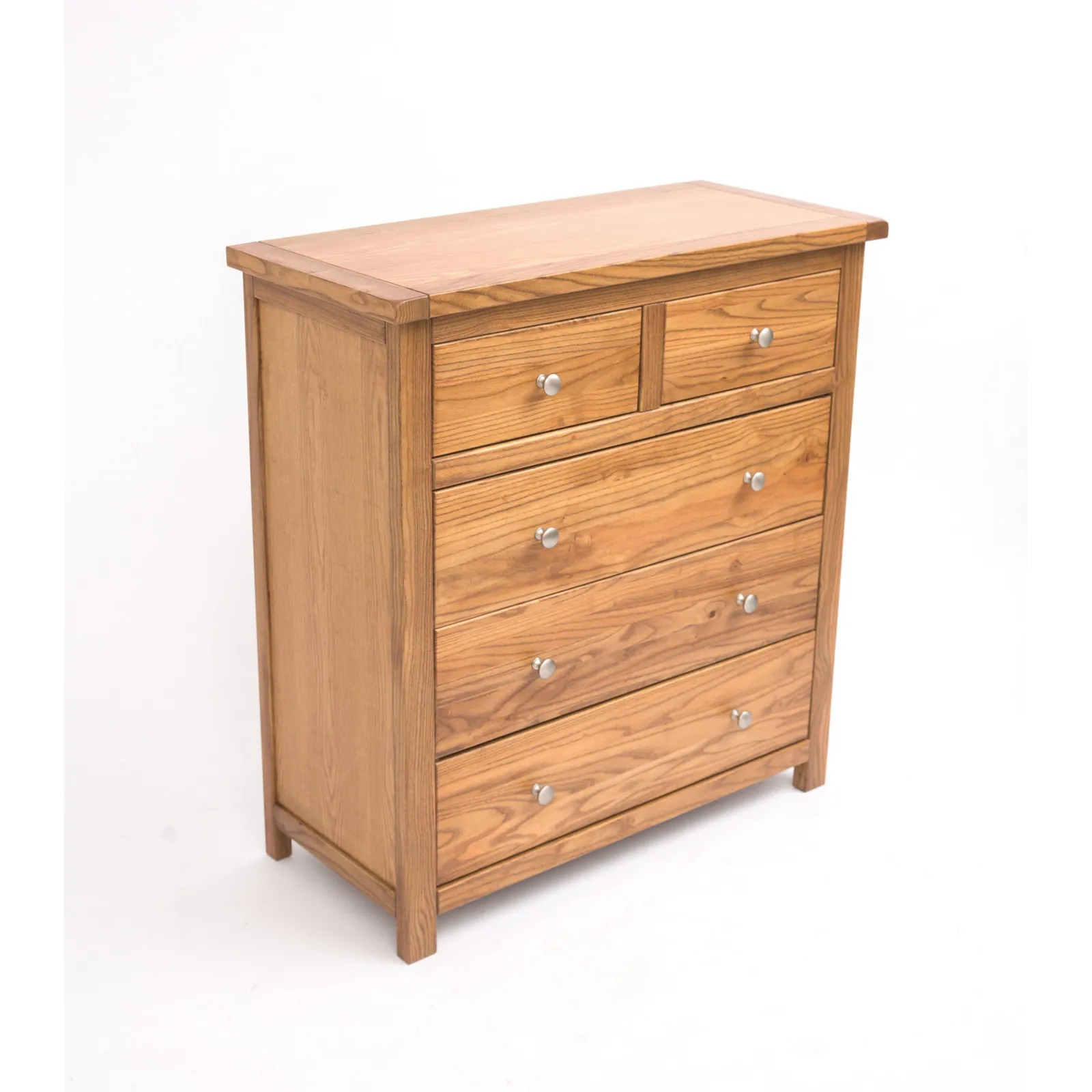 Cabinet Bits Trivento 5 Drawer Chest of Drawers Chrome Knob in Natural 4