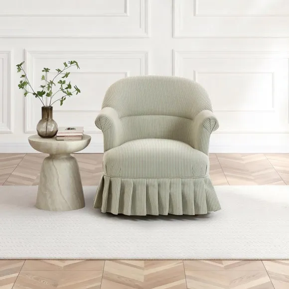 Goldie Frill Tiny Stripe Accent Chair 2