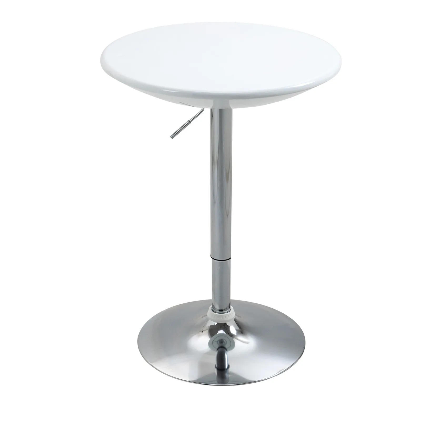 HOMCOM 61 cm Round Indoor Home Pub Bar Table Adjustable Bistro Counter Round in White 2