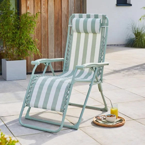Helsinki Beatrice Striped Reclining Sun Lounger Chair
